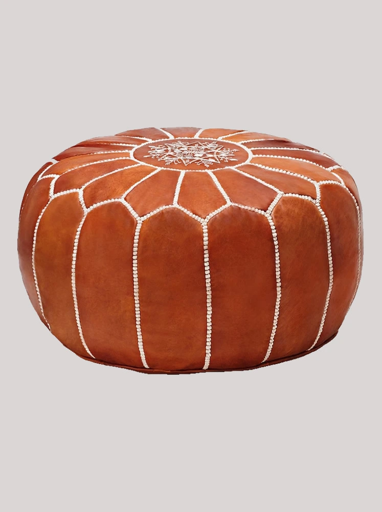 Moroccan Leather Pouf